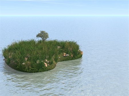 Island in the form of heart about vegetation and stones Stock Photo - Budget Royalty-Free & Subscription, Code: 400-05002000