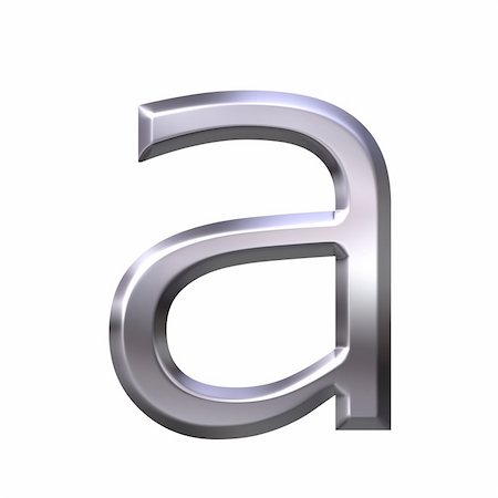 simsearch:400-05235443,k - 3d silver letter a isolated in white Stock Photo - Budget Royalty-Free & Subscription, Code: 400-05002334