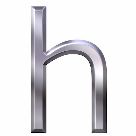 fancy fonts letter h - 3d silver letter h isolated in white Stock Photo - Budget Royalty-Free & Subscription, Code: 400-05002338