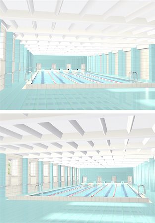 simsearch:400-04782675,k - 3d interior of public sports pool Stock Photo - Budget Royalty-Free & Subscription, Code: 400-05002349