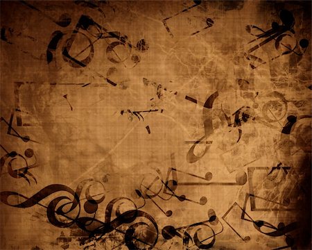 swirling music sheet - Old music sheet with musical notes on it Stock Photo - Budget Royalty-Free & Subscription, Code: 400-05002593