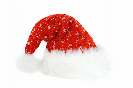 simsearch:400-05180053,k - Santa's hat with silver stars isolated on white Stockbilder - Microstock & Abonnement, Bildnummer: 400-05002817