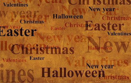 simsearch:400-07513116,k - Grunge background with names of the holidays Stock Photo - Budget Royalty-Free & Subscription, Code: 400-05002975