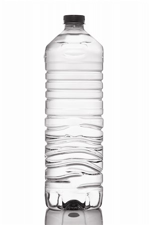 A bottle of mineral water reflected on white background Stock Photo - Budget Royalty-Free & Subscription, Code: 400-05003751