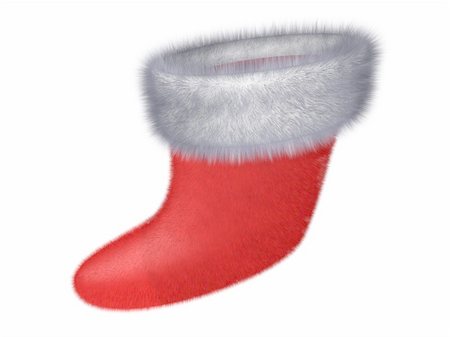 Red fur stocking with the white edging Stock Photo - Budget Royalty-Free & Subscription, Code: 400-05014078