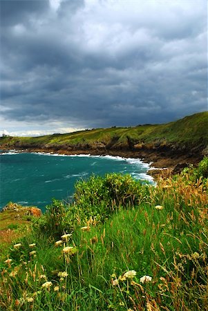 simsearch:400-05011594,k - Landscape of rocky Atlantic coast in Brittany France with stormy sky Stock Photo - Budget Royalty-Free & Subscription, Code: 400-05014414