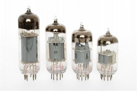 Old vacuum tubes on white background Stock Photo - Budget Royalty-Free & Subscription, Code: 400-05014583