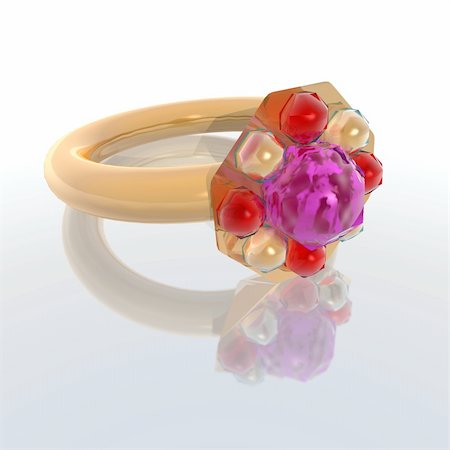 a 3d render of a golden ring Fotografie stock - Microstock e Abbonamento, Codice: 400-05014721