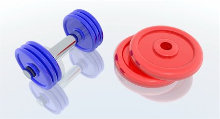 simsearch:400-04329882,k - a 3d render of red and blue barbells Stock Photo - Budget Royalty-Free & Subscription, Code: 400-05014825