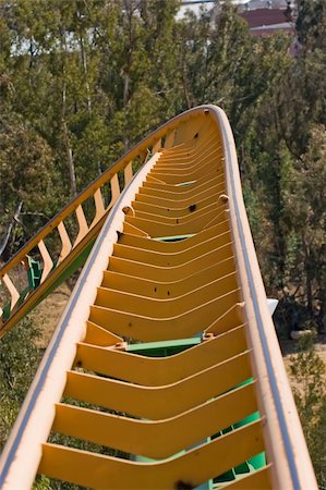simsearch:400-03963009,k - close up of rollercoaster track curving down Stock Photo - Budget Royalty-Free & Subscription, Code: 400-05014957