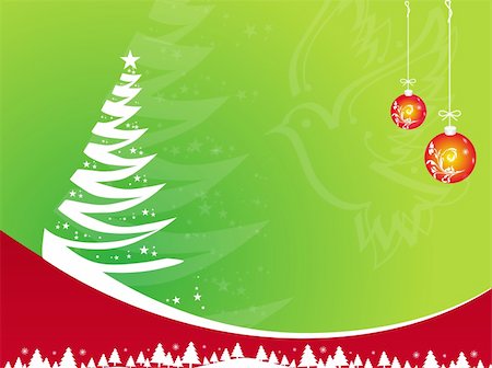 simsearch:400-04654192,k - Green Christmas background, vector illustration Foto de stock - Super Valor sin royalties y Suscripción, Código: 400-05015146