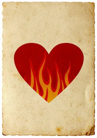 simsearch:400-04480877,k - Vintage card of heart in flames over sepia paper background Foto de stock - Royalty-Free Super Valor e Assinatura, Número: 400-05016158