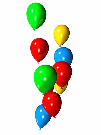 red blue birthday balloon clipart - 3d rendered illustration of many flying colorful balloons Stock Photo - Budget Royalty-Free & Subscription, Code: 400-05016197
