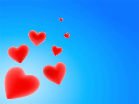 simsearch:400-03954598,k - 3d rendered illustration of some red hearts on a blue background Photographie de stock - Aubaine LD & Abonnement, Code: 400-05016609