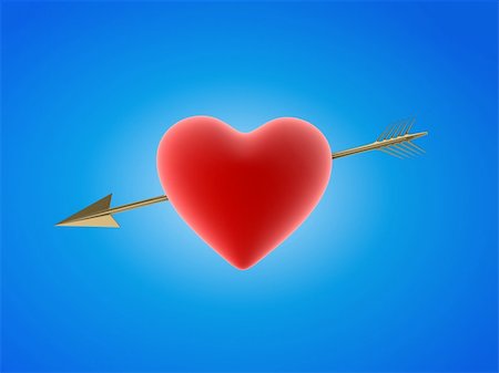 simsearch:400-03954598,k - 3d rendered illustration of a red heart and a golden arrow Photographie de stock - Aubaine LD & Abonnement, Code: 400-05016602