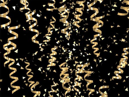 simsearch:400-09070151,k - 3d rendered illustration of many golden ribbons on a black background Foto de stock - Super Valor sin royalties y Suscripción, Código: 400-05016621