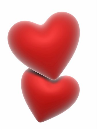 simsearch:400-03954598,k - 3d rendered illustration of two big  red hearts Photographie de stock - Aubaine LD & Abonnement, Code: 400-05016646