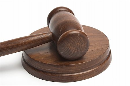 simsearch:400-08624071,k - judge's gavel,close up over white Stock Photo - Budget Royalty-Free & Subscription, Code: 400-05016774