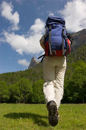 simsearch:400-03965342,k - Hiking woman on a medow in the mountains Foto de stock - Royalty-Free Super Valor e Assinatura, Número: 400-05017256