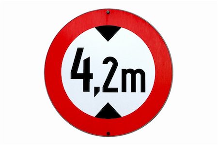 simsearch:400-04480527,k - a traffic sign for 4,2 m altitude limitation Stock Photo - Budget Royalty-Free & Subscription, Code: 400-05017273
