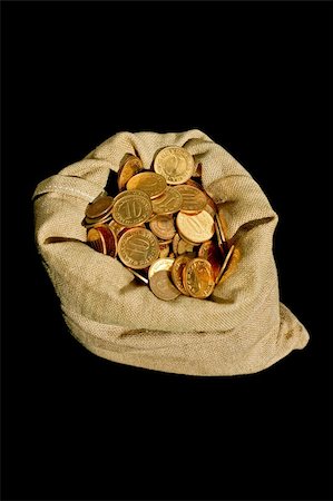 Bunch of golden coins in money sack Photographie de stock - Aubaine LD & Abonnement, Code: 400-05018469