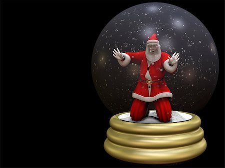 snowglobe - Santa Trapped in Snow Globe  Bah Humbug Series Stock Photo - Budget Royalty-Free & Subscription, Code: 400-05018780