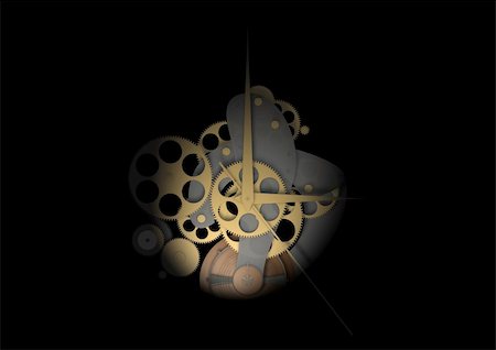 simsearch:400-04267909,k - clockwork on black background Stock Photo - Budget Royalty-Free & Subscription, Code: 400-05018794