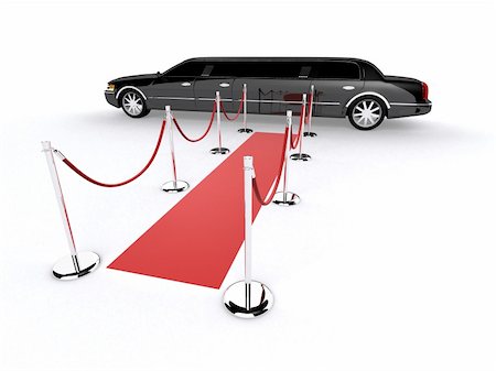 3d rendered illustration of a black limousine on a red carpet Stock Photo - Budget Royalty-Free & Subscription, Code: 400-05019051