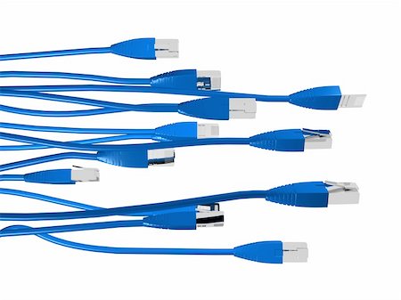 3d rendered illustration of many network cables Stock Photo - Budget Royalty-Free & Subscription, Code: 400-05019086