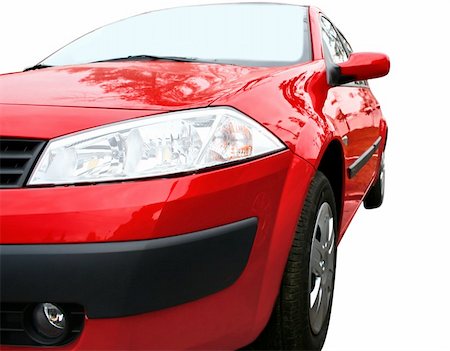 Beautiful red car isolated on white Foto de stock - Super Valor sin royalties y Suscripción, Código: 400-05019326