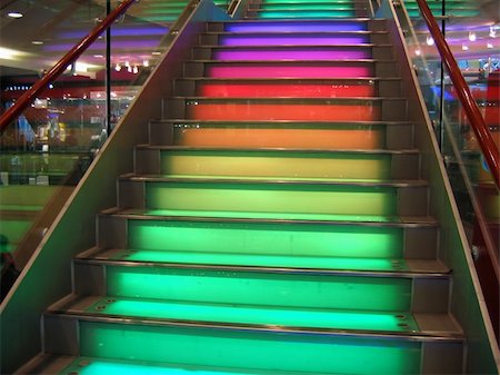 simsearch:400-05024244,k - Stairs with colorful lighting Fotografie stock - Microstock e Abbonamento, Codice: 400-05019782