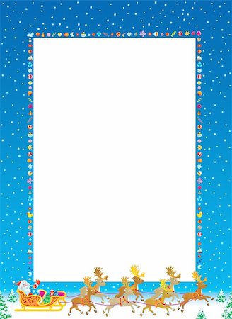 santa border - High resolution border for Christmas and New Years photo, holiday card Stock Photo - Budget Royalty-Free & Subscription, Code: 400-05010140