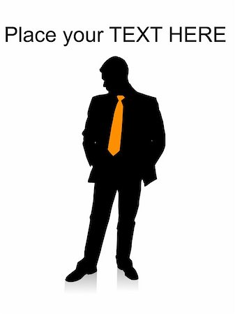 silhouette of handsome professional man wearing suit on an isolated background Stock Photo - Budget Royalty-Free & Subscription, Code: 400-05010354