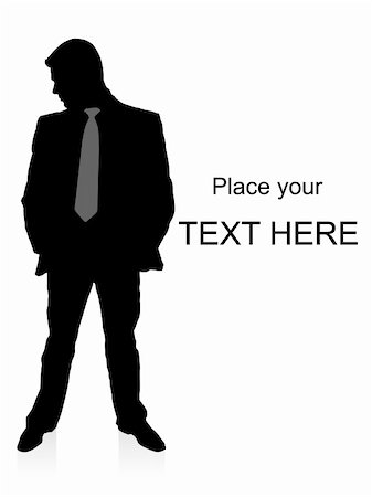 silhouette of young executive in well dressed on an isolated background Stock Photo - Budget Royalty-Free & Subscription, Code: 400-05010359