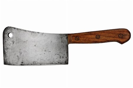 simsearch:400-05895238,k - vintage meat cleaver isolated over white background Stockbilder - Microstock & Abonnement, Bildnummer: 400-05010518