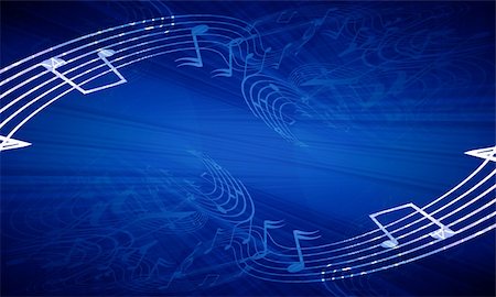 music notes on a dark blue background Stock Photo - Budget Royalty-Free & Subscription, Code: 400-05010670