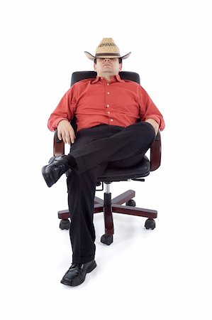 sleeping man foot - Redneck businessman in the office - isolated Photographie de stock - Aubaine LD & Abonnement, Code: 400-05010882