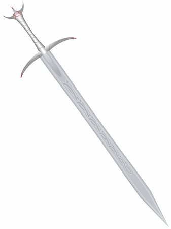 Steel sword of the barbarian on a white background - a vector Stock Photo - Budget Royalty-Free & Subscription, Code: 400-05011354