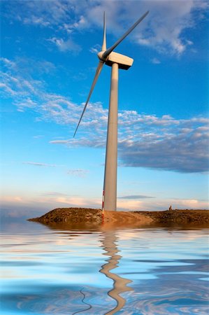 simsearch:400-03912255,k - Wind turbines farm on sunset in winter Stock Photo - Budget Royalty-Free & Subscription, Code: 400-05011781