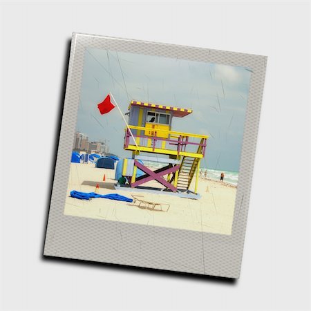 Colorful lifeguard stand in photo frame Stock Photo - Budget Royalty-Free & Subscription, Code: 400-05011933