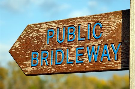 public bridleway sign eaves green road meriden solihull west midlands england uk Stock Photo - Budget Royalty-Free & Subscription, Code: 400-05012415