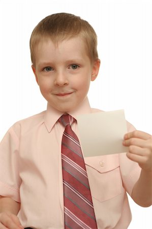 The happy boy holds in a hand an envelope with the letter on a white background Stockbilder - Microstock & Abonnement, Bildnummer: 400-05012428