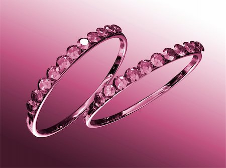 stealing pearl - Two rings with diamonds against a pink background Stock Photo - Budget Royalty-Free & Subscription, Code: 400-05013218