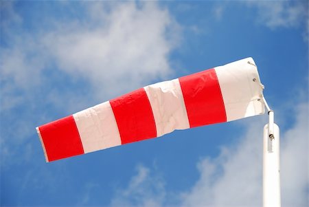 simsearch:400-07933124,k - Red and white striped windsock Stock Photo - Budget Royalty-Free & Subscription, Code: 400-05013447