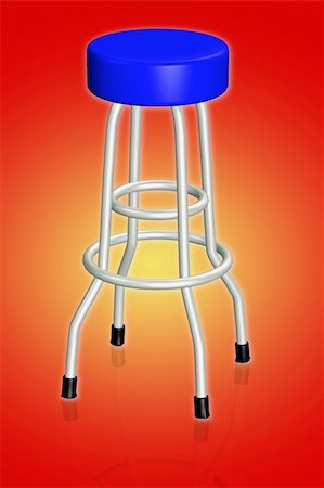 diner floor - Bar stool 3d concept illustration Stock Photo - Budget Royalty-Free & Subscription, Code: 400-05013513