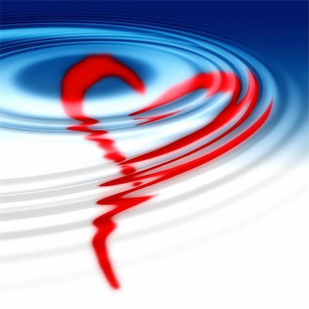 red hart water ripples Stock Photo - Budget Royalty-Free & Subscription, Code: 400-05024817