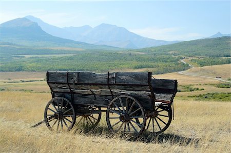 simsearch:400-05102252,k - Old wagon on the Alberta prairies. Stock Photo - Budget Royalty-Free & Subscription, Code: 400-05025188