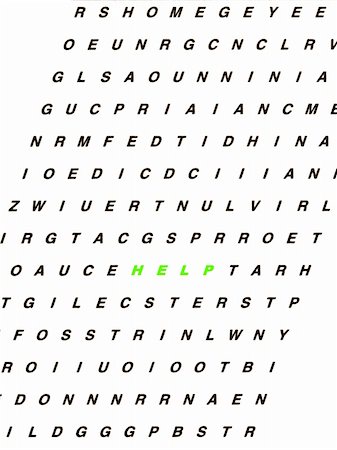 dragon_fang (artist) - The word HELP highlighted in a word search to emphasize everyday problems Stock Photo - Budget Royalty-Free & Subscription, Code: 400-05025882