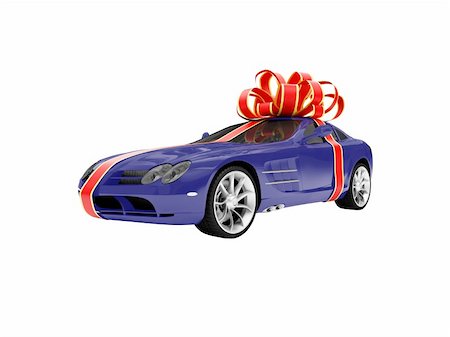 fast car close up - isolated gift car on a white background Stock Photo - Budget Royalty-Free & Subscription, Code: 400-05026372