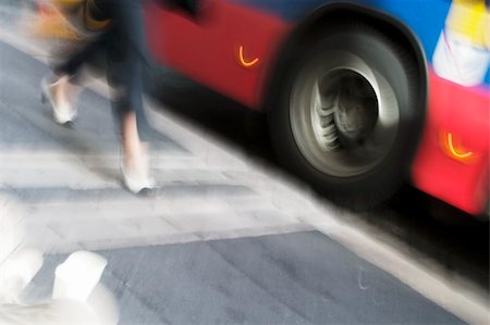 running into the camera - An abstract blurred image displaying someone running for the bus Stock Photo - Budget Royalty-Free & Subscription, Code: 400-05026677